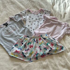 9m baby girl, sleepers and skirt XOXOCHIKITOE, babies own, carters